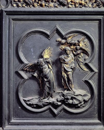 Die Versuchung Christi, sechstes Panel der Nordtüren des Baptisteriums von San Giovanni, 1403-24 von Lorenzo Ghiberti